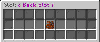 Back slot inventory with one item equipped