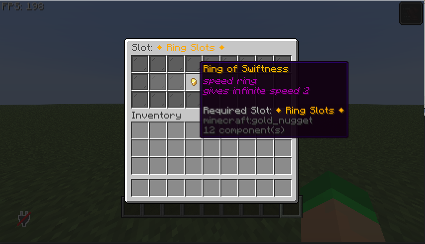 Ring of Swiftness equipped in ring slot with Speed effect active
